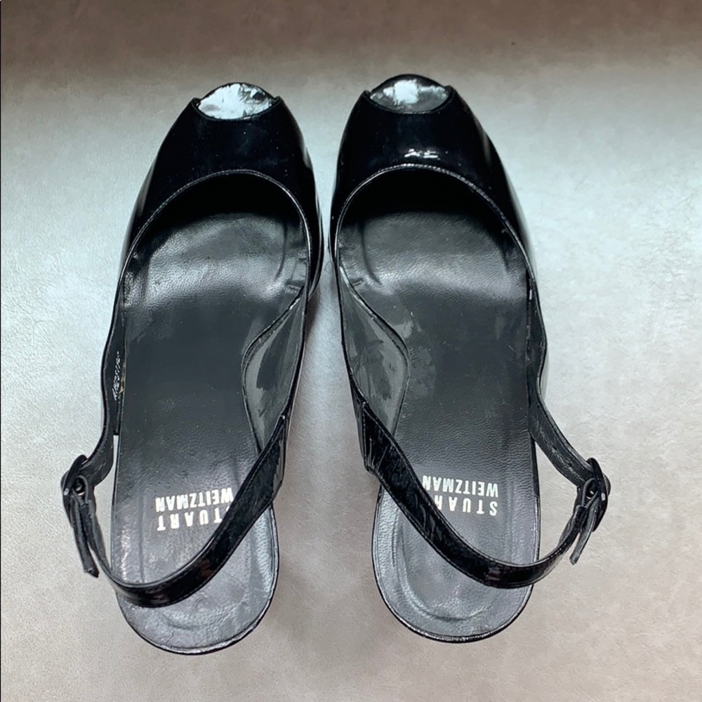 Stuart Weizmann Black Sling Back Sandals - image 1